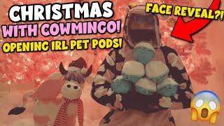  Spending Christmas with Cowmingo! Opening IRL Pet Pods! *Cowmingo Face Reveal?!*