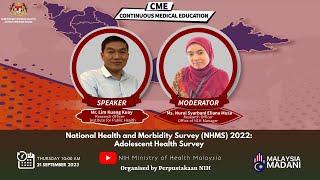 CME NIH 2023 - NHMS 2022 : Adolescent Health Survey