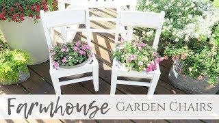 Modern Farmhouse Decor | Garden Chair Planters