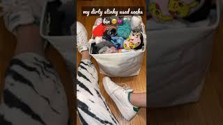 BEHIND THE SCENES: check out my dirty stinky used socks bin ‍