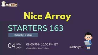 Nice Array || Codechef Starter 163 solution pythhon ||   @Bhaiya_Ji_DSA