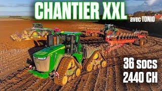 CHANTIER XXL : 2440 CH / 36 SOCS / 8 CHENILLES :  SEMIS DIFFICILE avec TONIO ! 