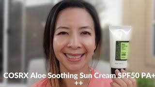 COSRX Aloe Soothing Sun Cream SPF50 PA+++ Wear Test | Tiana Le