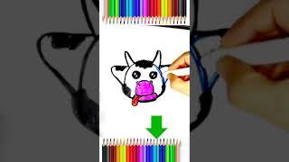 Как нарисовать  быстро  корову для детей / How to quickly and easily draw a cow for a child. #Shorts