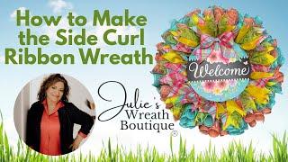 How to Make a Curl Mesh Wreath | How to Make a Ribbon Wreath | Easy Summer DIY Wreath