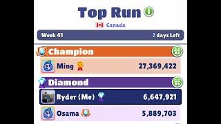 Attempting to get first in Canada on subway surfers