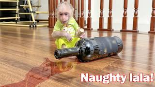 Lala gets curious about the wine bottle and gets into trouble