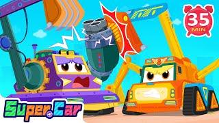 Excavator & Police Car Team Up! | Best Duo Adventure Begins!  | Fun Kids Cartoons & Car Songs