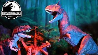 Carnotaurus gegen Ceratosaurus und Rajasaurus! Kampf der fleischfressenden gehörnten Dinosaurier!