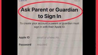 Apple ID ask parent or guardian to Sign in problem solve in Apple ID Account