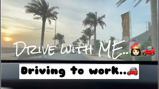 DRIVE WITH ME -to work- // LIFE VLOG / Driving in Dubai // EgyPino SaraHima Vlog