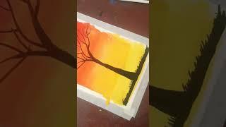 lovely landscape Painting |Poster colors #shorts