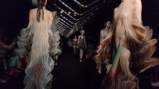 Iris van Herpen translates motion of bird flight into pleated garments