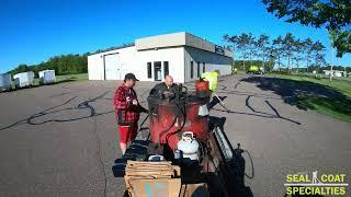 Professional parking lot crack filling and sealcoating by Seal-Coat Specialties