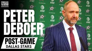 Pete DeBoer Reacts to Mason Marchment Taking a Puck to The Face, Stars "P---ed" Away Game vs. Wild