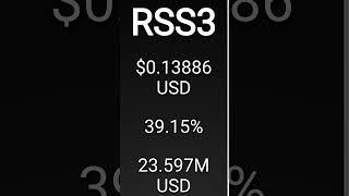 Crypto Update for RSS3, number 8 gaining crypto on Saturday, 11 November #RSS3 #cryptomoney