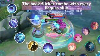 The hook flicker combo tutorial with every Kagura skin~MLBB