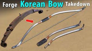 Forge Korean Takedown Steel Bow from Rusty Leaf Spring | Forge a steel BOW out of Rusted Leaf SPRING