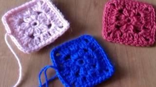 КРАСИВЫЙ МОТИВ БАБУШКИНОГО КВАДРАТА КРЮЧКОМ // Granny square crocheted.