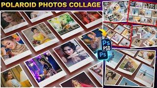 Free PSD Polaroid Photos Collage Mockup | Collage Frame Photoshop Psd | dgpik | DG Photoshop