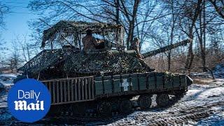 Ukraine test drive French AMX-10 RC combat vehicle during target practice