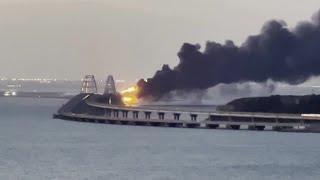 Blast hits Crimea bridge central to Russia war effort