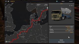 long-haul trucking IVECO stralis active space 50 hours hauling from Stockholm to Lisbon .