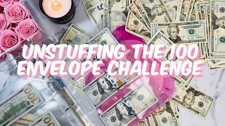 100 ENVELOPE SAVINGS CHALLENGE BINDER UNSTUFFING | CASH STUFFING MY SINKING FUNDS | MONEY COUNT