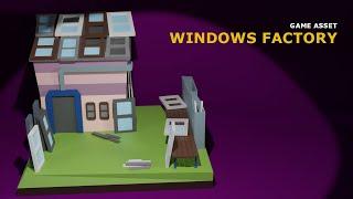 Blender 2.9 timelapse of "Windows factory" game asset