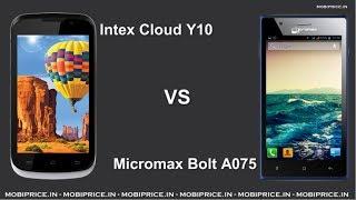 Intex Cloud Y10 vs Micromax Bolt A075 Campare Online Price Specification Review