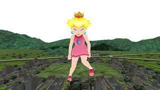 [MMD] Giant Princess Peach stomp through the city (No SFX)