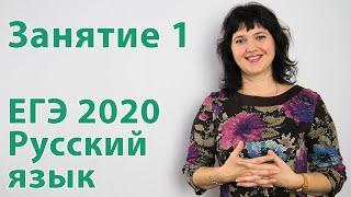 Подготовка к ЕГЭ 2020 по русскому языку. Занятие 1