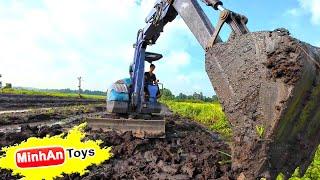 Excavator Working with Lively Music: Mesmerizing to Watch | MinhAn Toys #550