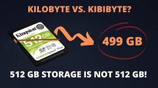 Why 512 GB disk has only 500 GB capacity? Kibibyte (KiB) vs Kilobyte (KB)?