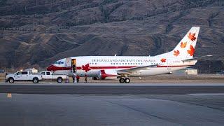 Very Rare! Skyservice Business Aviation Boeing 737-53A Twilight Departure from Kamloops Airport