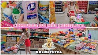 COMPRAS DO MÊS COMPLETO + VALOR TOTAL |DICAS DE PRODUTOS | VIDA DE DONA DE CASA