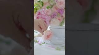 Floral theme #teacup #flowers #roses #purple #green #pink #nice #white #stunninglook #youtubeshort