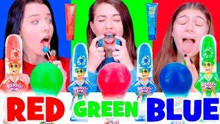 ASMR Red, Blue and Green Candy Jelly, Lollipops, Spray