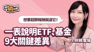 一表說明ETF、基金怎麼選？！ 想要超額報酬選這個⭕急用錢千萬不要選那個【雪倫嗨賴】EP47 ft.財經雪倫《投資嗨什麼》