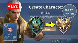 CHOOU LIVESTREAM - EPIC TO IMMORTAL ONLY CHOU LIVE !! - MLBB