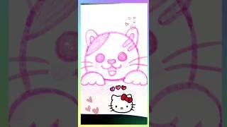 cat drawing for kids step by step, little ball of Fur - hello kitty for fun and crazy kids