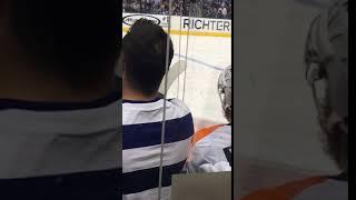 Jakub Voracek poured water on a fan of Maple Leafs