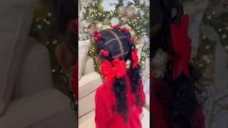 Easy Christmas Hair Idea  #christmas #hairstyle #hairstyleforgirl #momlife #tutorial #diy #viral