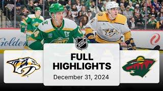 NHL Highlights | Predators vs. Wild | December 31, 2025