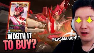 How much is New Clint skin? Review and gameplay Crimson Blaster | Mobile Legends