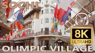 Mountain Olympic Village 1100m /Sochi Walking Tour - 8K 60fps- Ambient Sounds