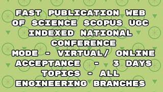 virtual conference/ web of science scopus indexed elsevier conference 2022 3 days acceptance #shorts