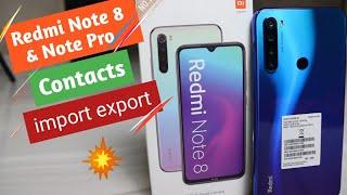 Redmi Note 8/note 8 pro Contact import export || Hindi||