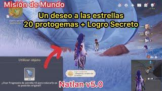 Genshin Impact Misión de Mundo Un deseo a las estrellas 20 protogemas + Logro Secreto Natlan v5.0