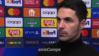 Mikel Arteta reactions after. PSV 1-1 Arsenal draw match